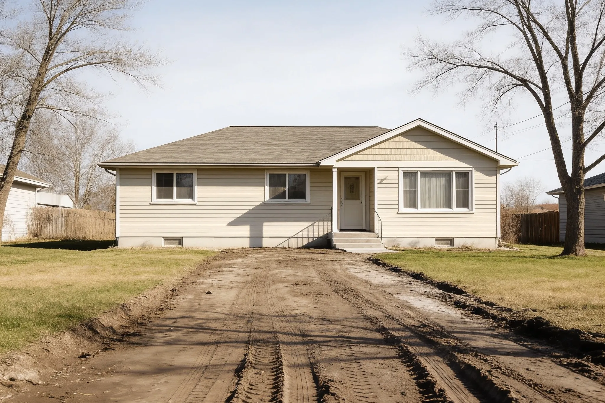 A residential concrete driveway, Southern Ontario